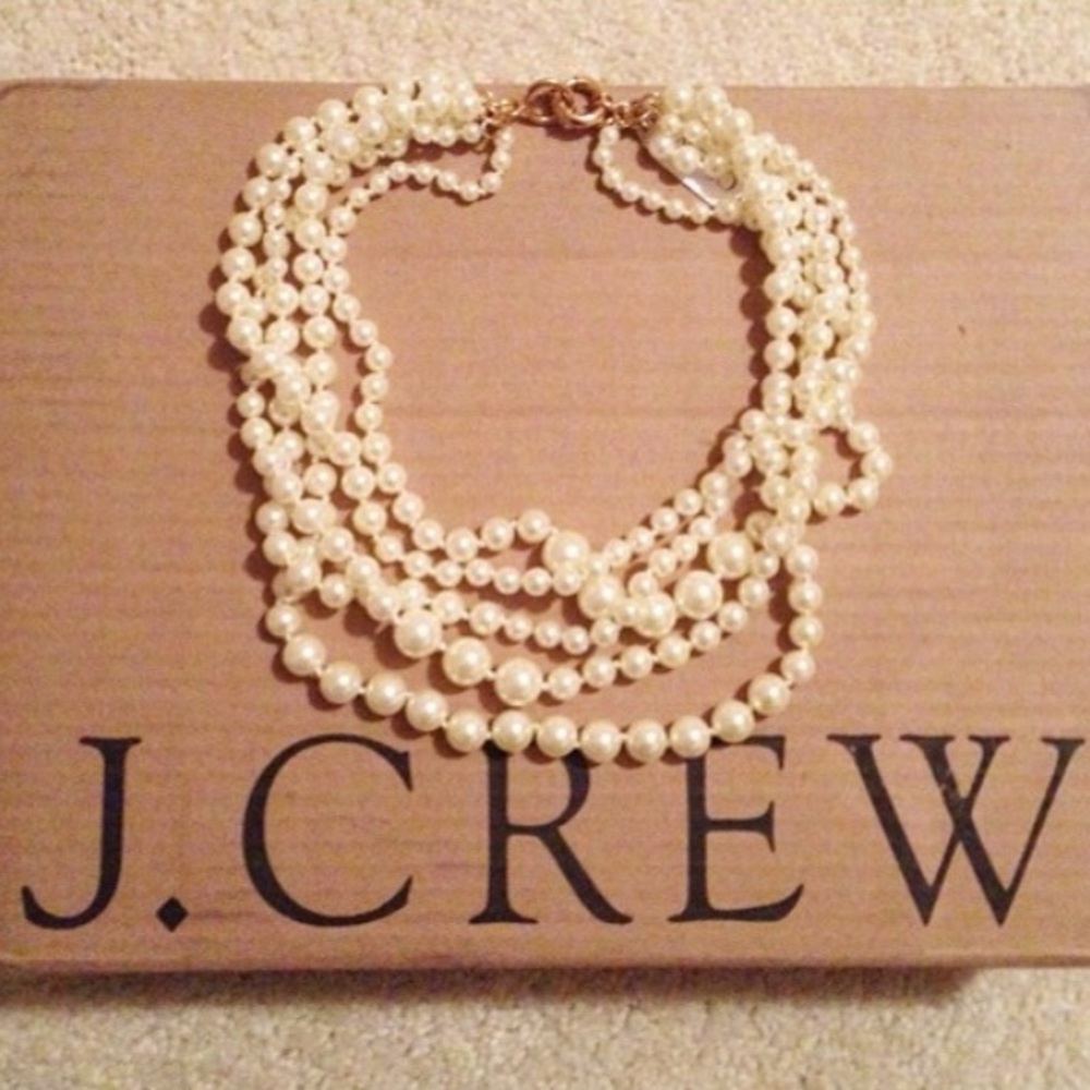 j crew multi-stand pearl necklace